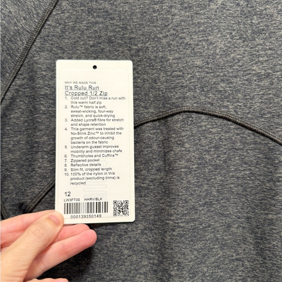 It’s Rulu run cropped half zip 12 gray - Picture 4 of 7